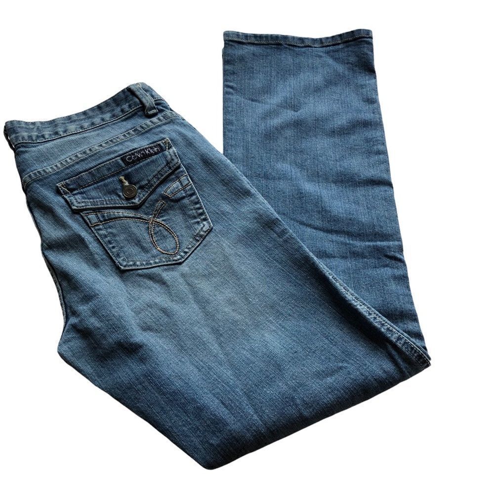 Calvin Klein Faded Blue Jeans Straight Size 8